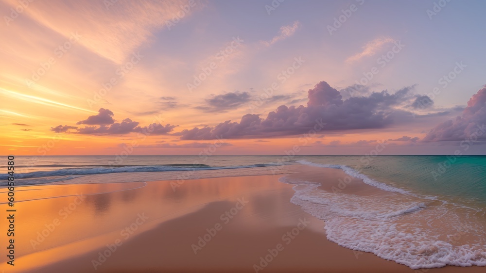 Fototapeta premium A Picture Of An Abstract Photograph Of A Beach At Sunset