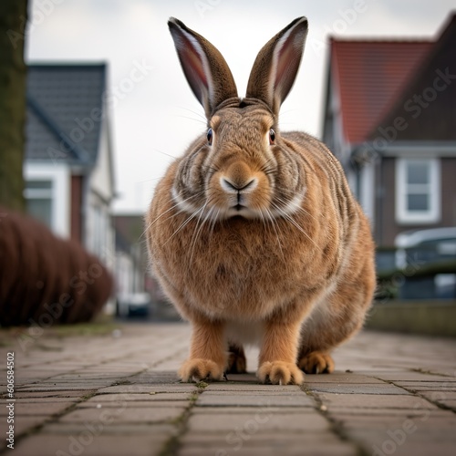 Flemish Giant Bunny with a Majestic Stance  A Gentle Giant