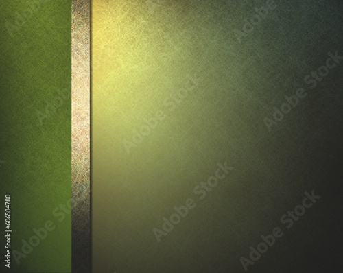 pale light and dark green background with yellow gold highlight and ribbon stipe in website template layout or formal classic menu backdrop with copyspace for St. Patricks day