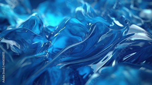Bubble-filled Aqua Canvas. Generative AI 