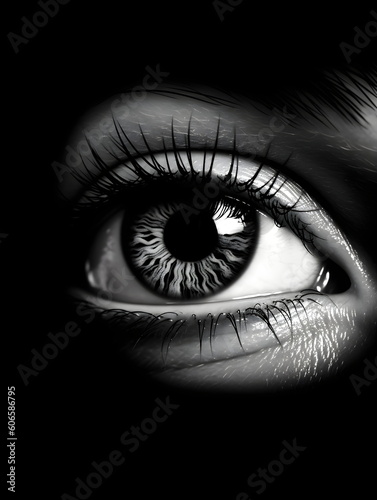 eye close up. eye illustration. Generative AI.