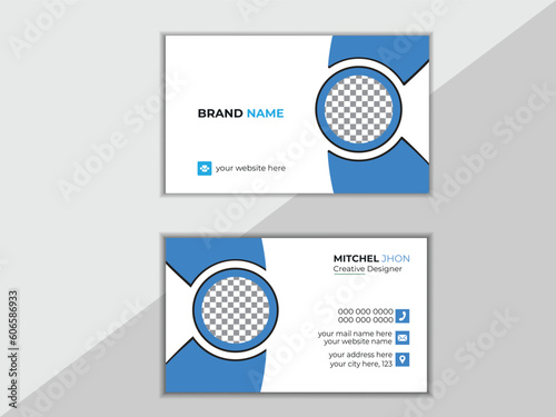 Business card design template, corporate style. Vector illustration, modern creative business card, minimalist