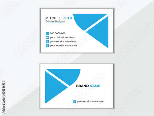 Business card design template, corporate style. Vector illustration, modern creative business card, minimalist