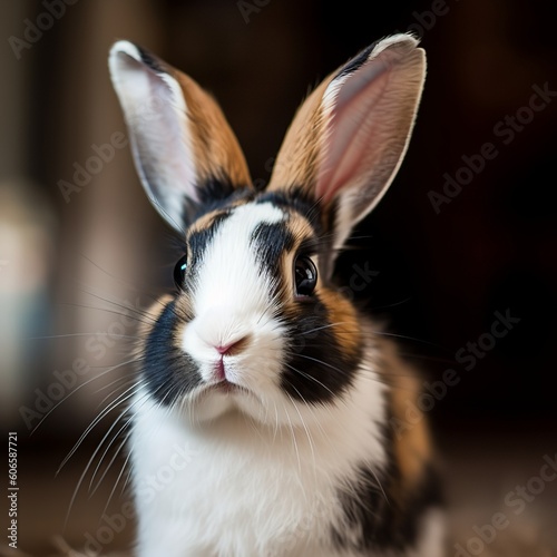 Adorable Harlequin Bunny with Unique Markings, A Bundle of Cuteness
