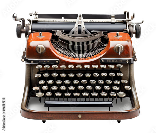 Vintage typewriter isolated - Generative AI