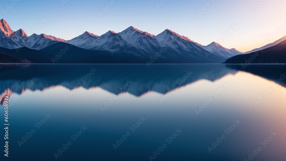 A Mysteriously Alluringly, The Mountains Are Reflected In The Water