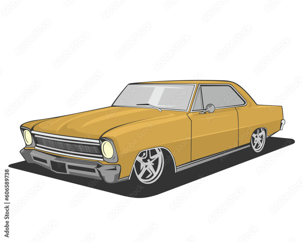 classic car vector illustration retro car design