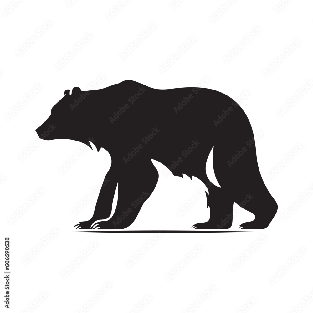 bear vector logo - black and white . Abstract drawing Vector illustration