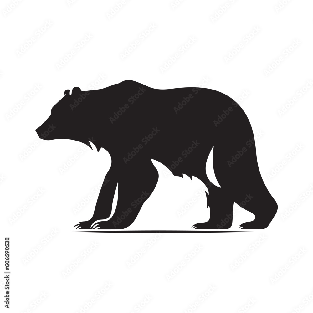 bear vector logo - black and white . Abstract drawing Vector illustration bear vector logo - black and white . Abstract drawing Vector illustration