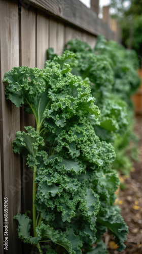 Kale Growing in a Outdoor Ecological Vegetable Garden