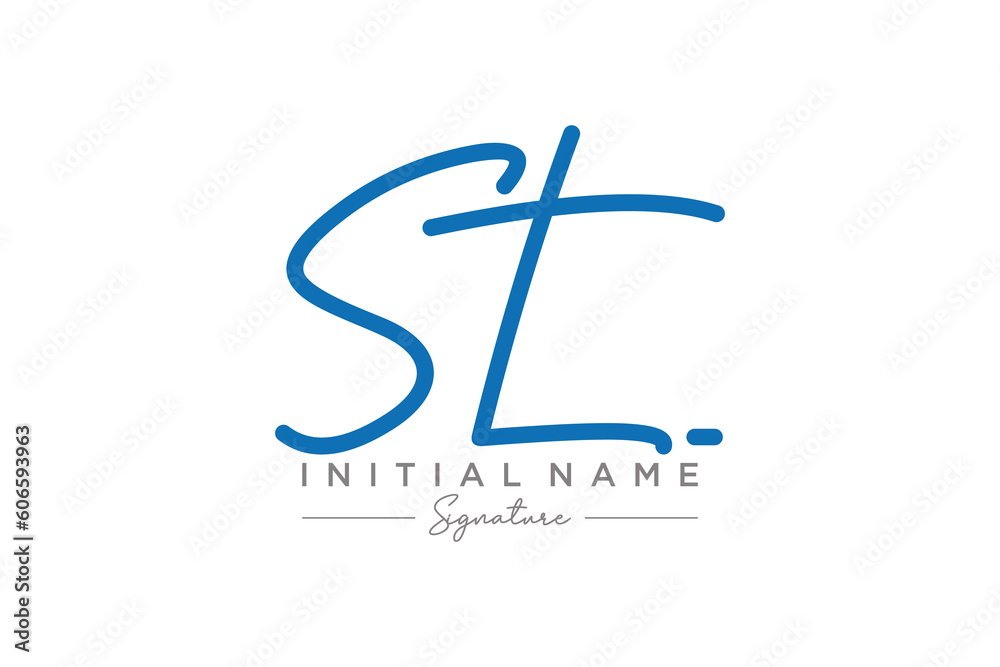 Initial ST signature logo template vector. Hand drawn Calligraphy lettering Vector illustration. Initial ST signature logo template vector. Hand drawn Calligraphy lettering Vector illustration.