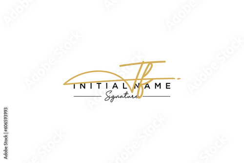 Initial TF signature logo template vector. Hand drawn Calligraphy lettering Vector illustration.