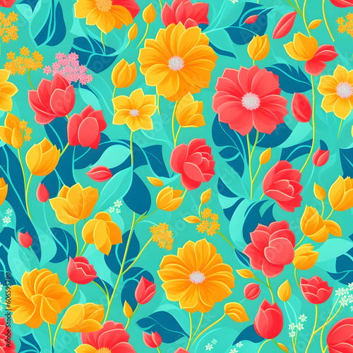 Seamless lily pattern © tugolukof
