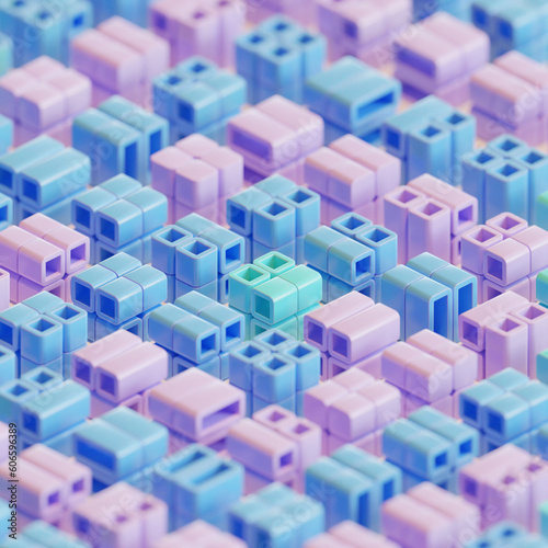 Cube Composition 3d Render Illustration Background 06