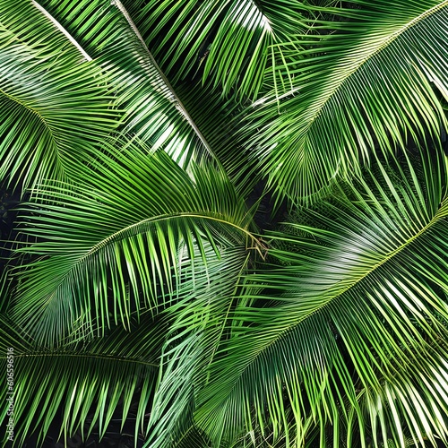 1173 Tropical Palm Leaves  A vibrant and tropical background featuring lush palm leaves in tropical shades of green  creating a tropical paradise atmosphere2  Generative AI