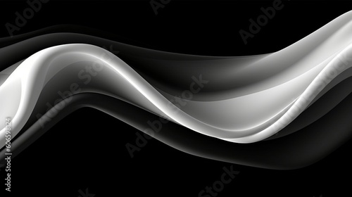 black and white silk background banner abstract background Generative AI stock illustration