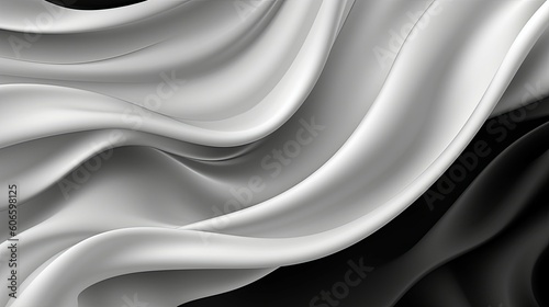 white and black silk background banner abstract background Generative AI stock illustration
