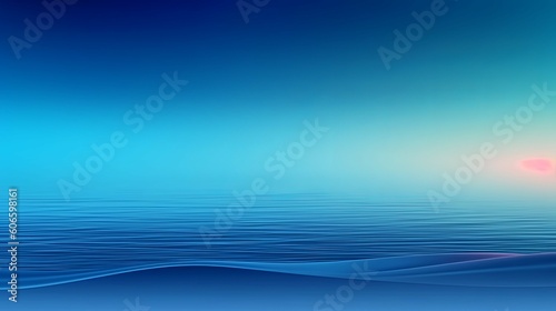 blue nature gradient background banner abstract background with wave sea ocean Generative AI stock illustration