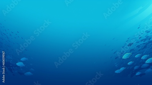 blue nature gradient background banner abstract background with sea ocean Generative AI stock illustration