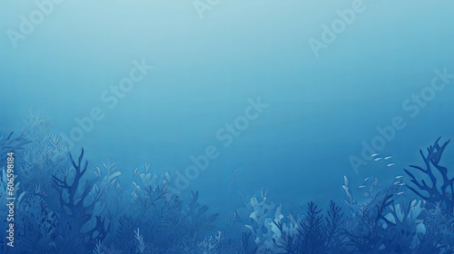 blue nature gradient background banner abstract background with sea ocean fish Generative AI stock illustration