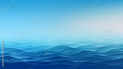 blue nature gradient background banner abstract background with wavy wave sea ocean Generative AI stock illustration