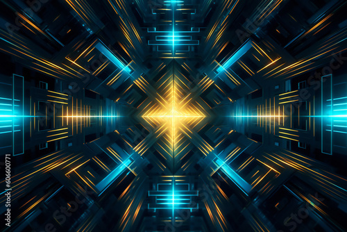 abstract geometric background with glowing lines