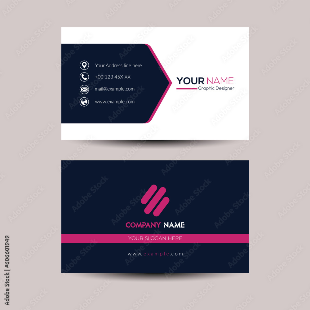 business card, business template, vector, modern creative business card and name card, horizontal simple clean template vector design, layout in rectangle size.