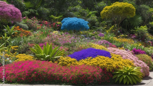 A Picture Of A Thoughtfully Composed And Delightful Garden With Colorful Flowers photo