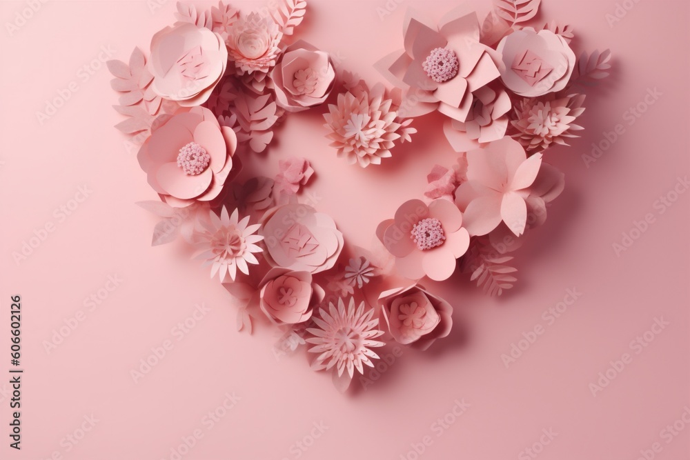 nubes day heart card wedding love pink background valentine flower rose. Generative AI. nubes day heart card wedding love pink background valentine flower rose. Generative AI.