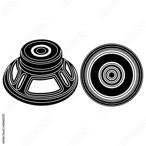 subwoofer icon symbol. Car speaker design. Loudspeaker vector illustration