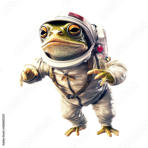 Astronaut frog isolated - Generative AI