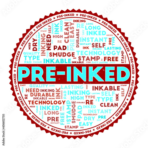 Pre-inked concept with word clouds and round text. Nice colors and grunge texture. Awesome vector illustration.