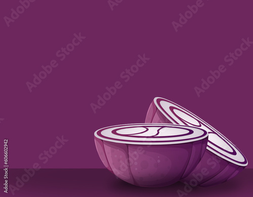 Foto sliced ​​onion on pulpy background for beautiful phrase