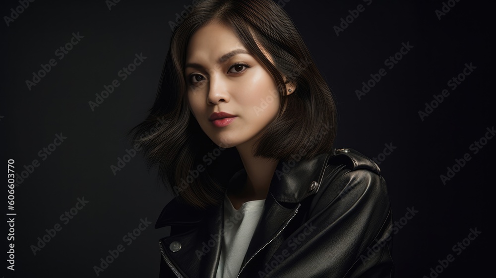 Pretty Asian girl in a close up shot - made with Generative AI tools
