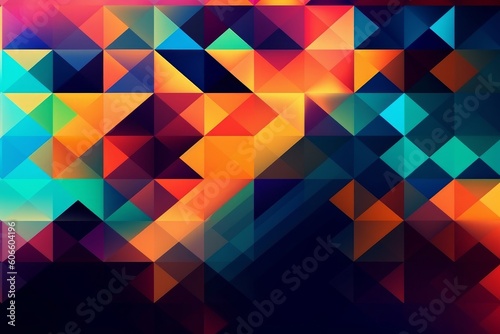 Vibrant colorful geometric pattern background  Generative ai