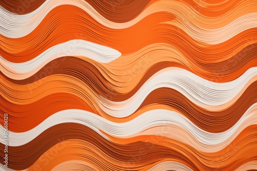 Textured orange and white waves background, Generative ai