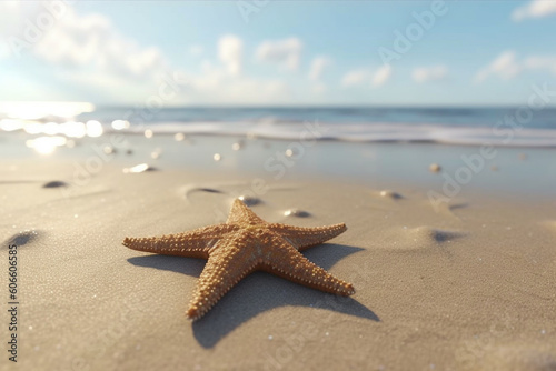 starfish on the beach created using generative AI tools