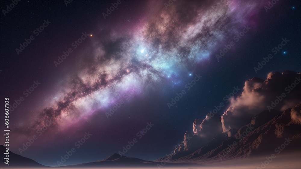 A Depiction Of A Dramatically Lit Galaxy With A Distant Star Field
