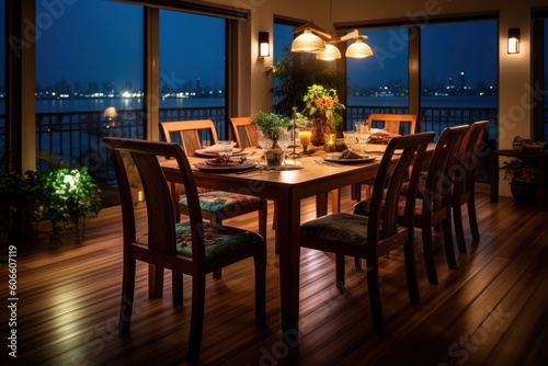 professional catalog image with full dining room table Cinematic Editorial Photography