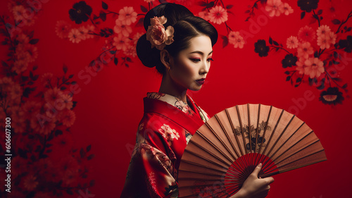 着物を着た日本人女性・舞妓・芸者・花魁（Generative AI）
 photo
