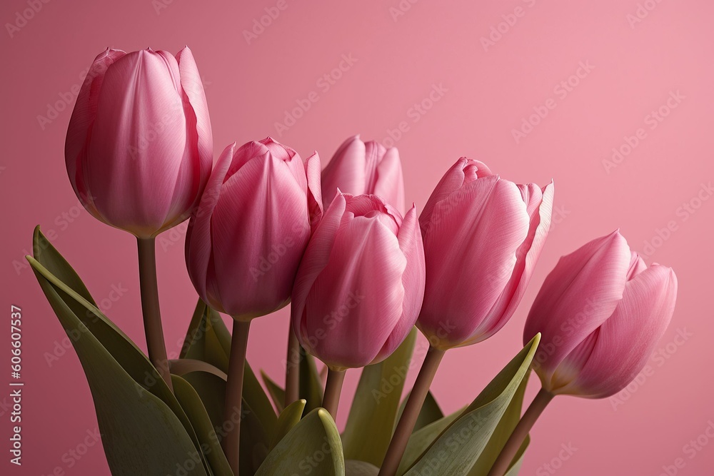 Naklejka premium The illustration of pink tulip