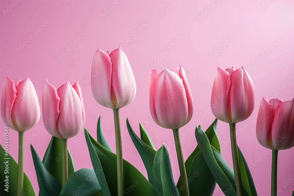 The illustration of pink tulip The illustration of pink tulip