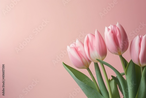 The illustration of pink tulip #606607584