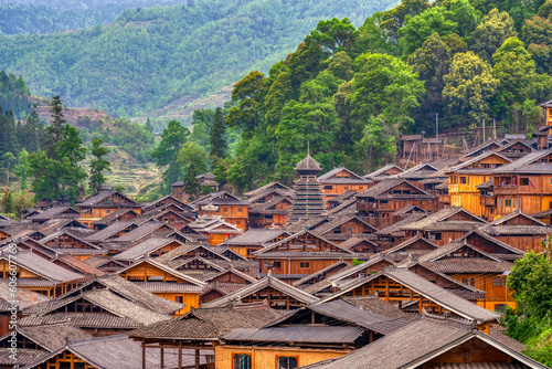 Photography Landscape of Zhanli DOng village in Congjiang county, Guizhou, China