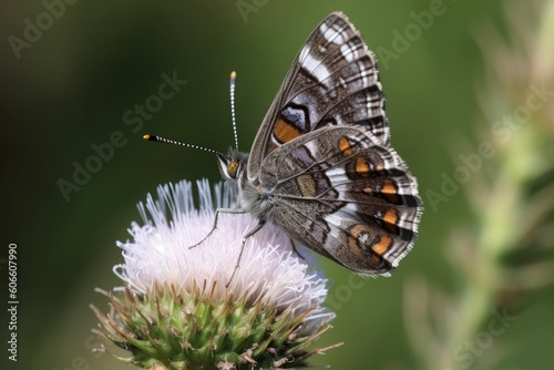 The great banded grayling butterfly Brintesia circe, Generative ai photo