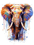 African Bush Elephant Big Five Game Splash Art