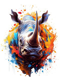 Black Rhinoceros Big Five Game Splash Art