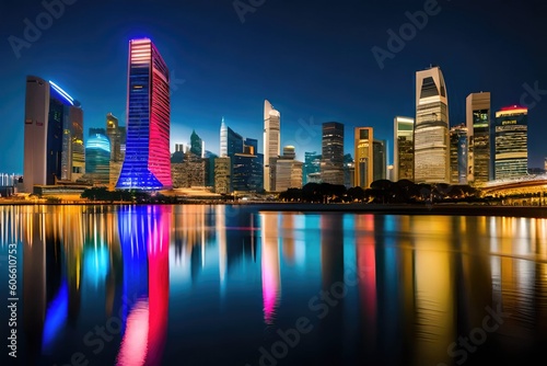 Dubai Marina cityscape, Generated by AI