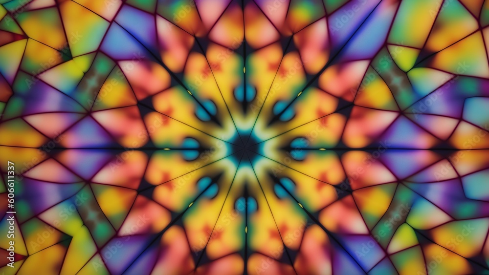 A Colorful Abstract Image Of A Star Of Stained Glass