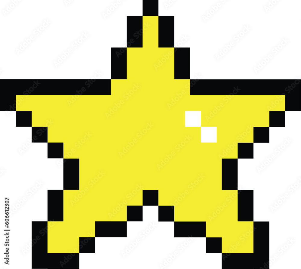 custom made wallpaper toronto digitalyellow star pixel icon. star 8 bits pixelated style sign. pixel art star yellow symbol. flat style.